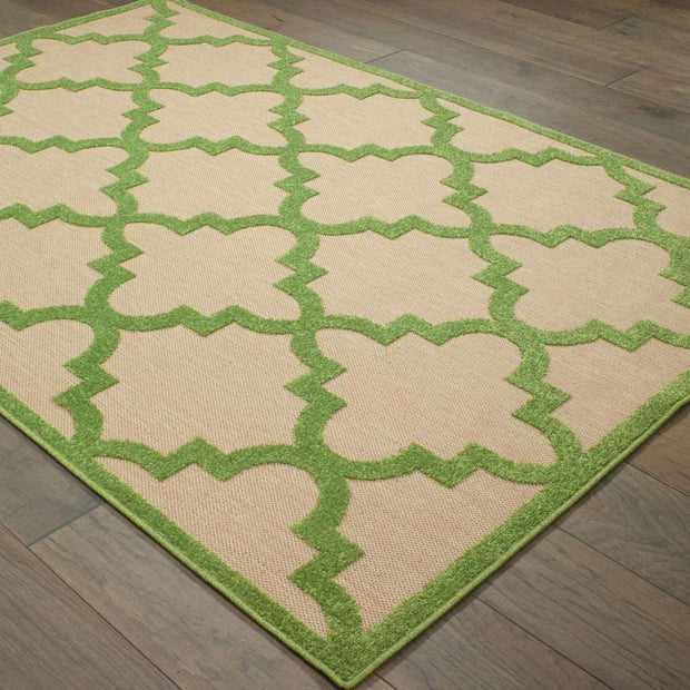 10' X 13' Green Geometric Stain Resistant Outdoor Area Rug - Home Décor & Things Are Us