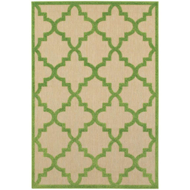 10' X 13' Green Geometric Stain Resistant Outdoor Area Rug - Home Décor & Things Are Us