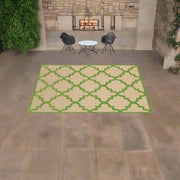 10' X 13' Green Geometric Stain Resistant Outdoor Area Rug - Home Décor & Things Are Us