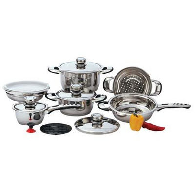 12Pc 9Ply Stainless Steel Cookware with Trivet - Home Decor & Things Are Us