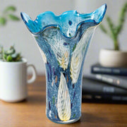 17 Multicolor Glass Art Blue Napkin Vase - Home Décor & Things Are Us