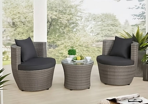 18 in. Bistro All - Weather Conversation Set, Gray - Home Décor & Things Are Us