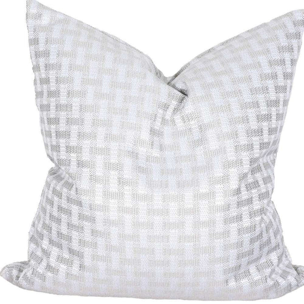 22" X 22" Gray And White Checkered Zippered Pillow - Home Décor & Things Are Us