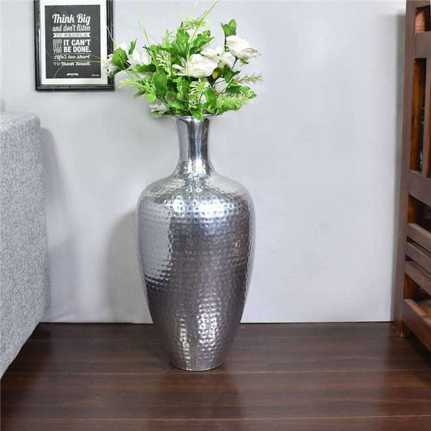 Handmade Floor Vases, Silver