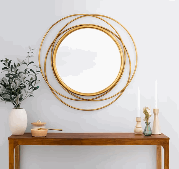 Mia Round Wall Mirror Gold - Home Décor & Things Are Us