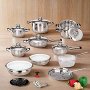 28pc 12 - element High - quality Heavy - gauge Stainless Steel Cookware Set - Home Décor & Things Are Us