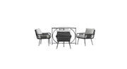 30 in. Andover All - Weather Outdoor Bistro Set with Four Rope Chairs & Table, Gray - Home Décor & Things Are Us