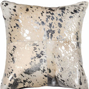 Silver And Gray Cowhide Throw Pillow - Home Decor & Things Are Us