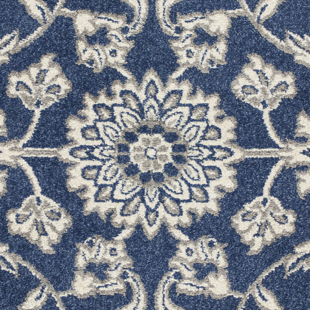 8' X 11' Denim Blue Floral Outdoor Area Rug - Home Decor & Things Are Us