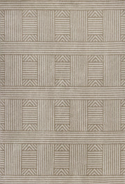 8'X11' Beige Machine Woven Uv Treated Abstract Lines Outdoor Area Rug - Home Decor & Things Are Us