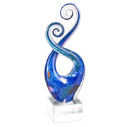 Blue And Green Murano Glass Modern Abstract Tabletop Sculpture