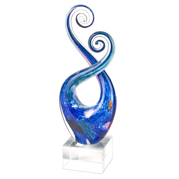 Blue And Green Murano Glass Modern Abstract Tabletop Sculpture - Home Decor & Things Are Us