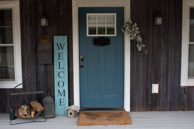 Rustic Light Aqua Blue Front Porch Welcome Sign - Home Decor & Things Are Us