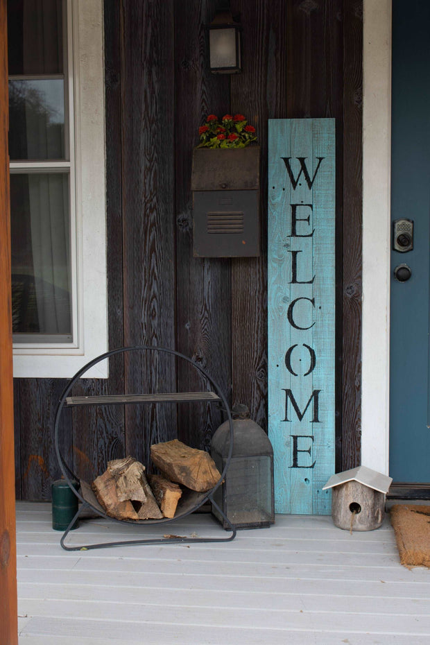 Rustic Light Aqua Blue Front Porch Welcome Sign - Home Decor & Things Are Us