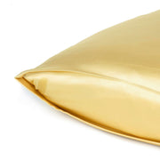 Gold Dreamy Set Of 2 Silky Satin King Pillowcases