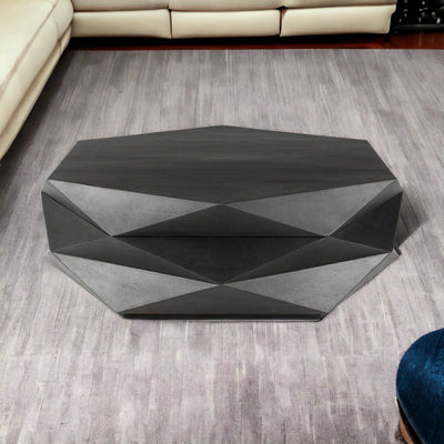 Mod Geometric Black Solid Wood Coffee Table = Home Decor & Things Are Us