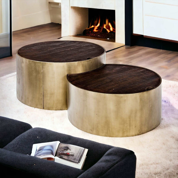 39.5" & 31.25" Round Wood Nesting Coffee Tables - Home Décor & Things Are Us