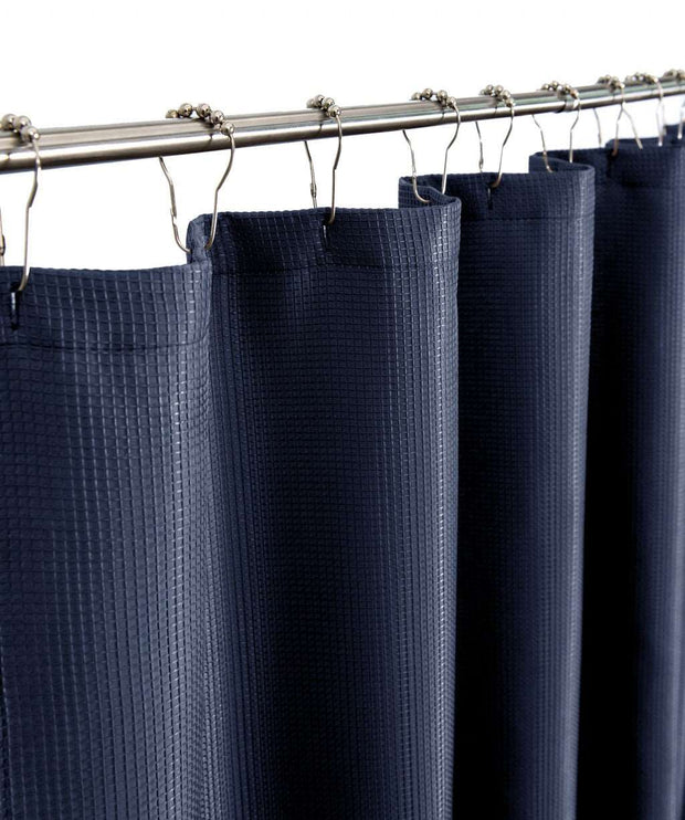 Luxurious Navy Waffle Weave Shower Curtain - Home Decor & Things Are Us