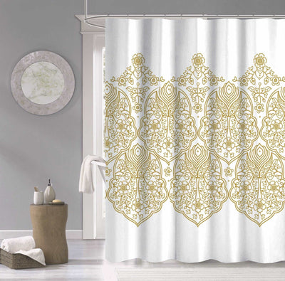 Gold Decorative Medallion Shower Curtain - Home Decor & Things Are Us