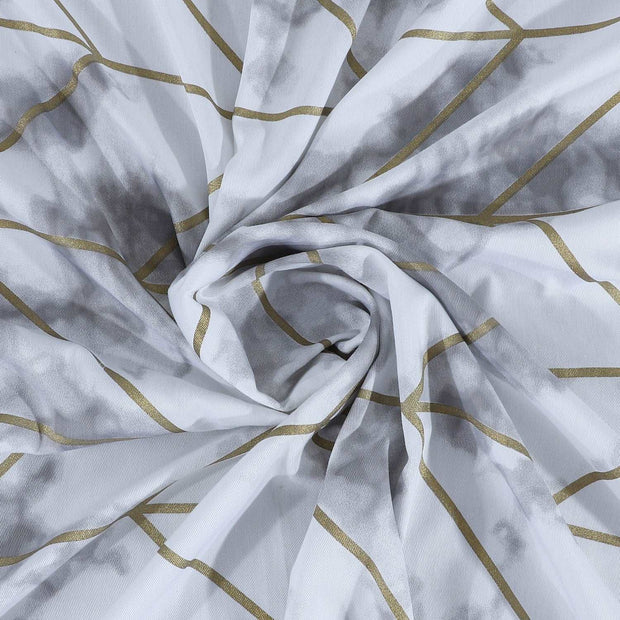 Silver Marble And Geo Pattern Shower Curtain - Home Decor & Things Are Us