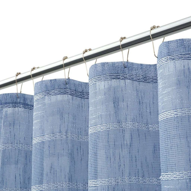 Blue Striped Embroidered Shower Curtain - Home Decor & Things Are Us
