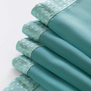 Teal Sheer And Grid Shower Curtain And Liner Set - Home Decor & Things Are Us