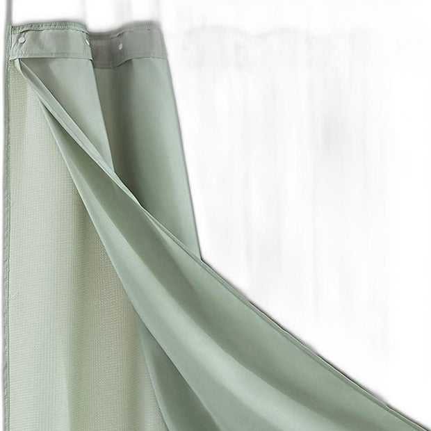 Sage Green Modern Grid Shower Curtain And Liner Set - Home Decor & Things Are Us