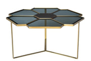 Geometric Floral Glass Coffee Table - Home Decor & Things Are Us