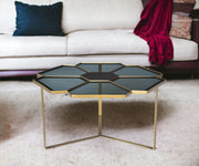 Geometric Floral Glass Coffee Table - Home Decor & Things Are Us