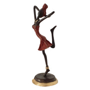 Bronze Figurine Of An African Dancer In Red Dress - Home Decor & Things Are Us