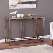 Champagne And Gold Faux Marble Frame Console Table = Home Decor & Things Are Us