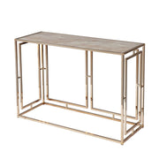 Champagne And Gold Faux Marble Frame Console Table = Home Decor & Things Are Us