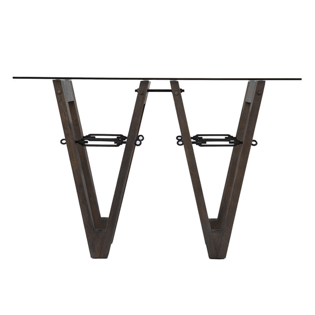 46" Clear And Gray Brown Glass Abstract Console Table = Home Decor & Things Are Us