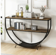 46" Clear And Gray Brown Glass Abstract Console Table - Home Décor & Things Are Us