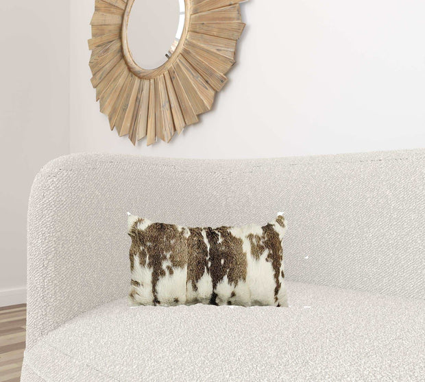 Brown And White Rabbit Natural Fur Throw Pillow - Home Decor & Things Are Us