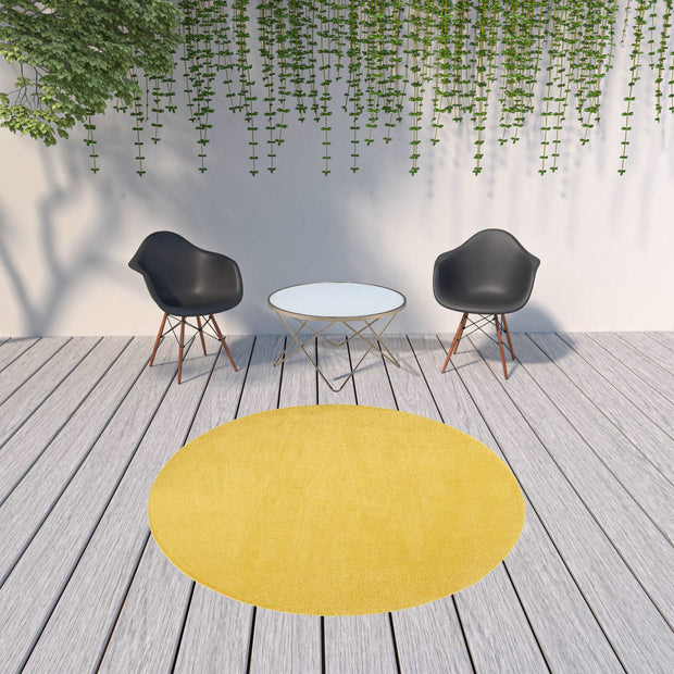 8' X 8' Yellow Round Non Skid Outdoor Area Rug = Home Decor & Things Are Us