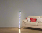 49" Steel LED Column Floor Lamp With Clear Drum Shade - Home Décor & Things Are Us