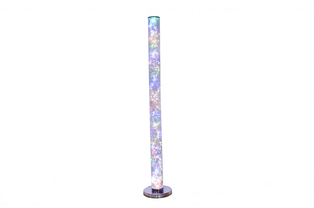 49" Steel LED Column Floor Lamp With Clear Drum Shade - Home Décor & Things Are Us