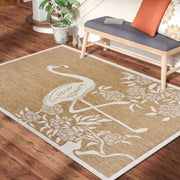 5' X 7' Beige Floral Outdoor Area Rug - Home Décor & Things Are Us