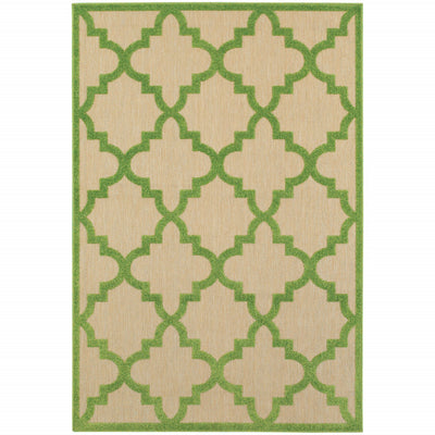 10' X 13' Green Geometric Stain Resistant Outdoor Area Rug - Home Decor & Things Are Us