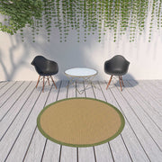 8' X 8' Beige Round Stain Resistant Outdoor Area Rug = Home Decor & Things Are Us