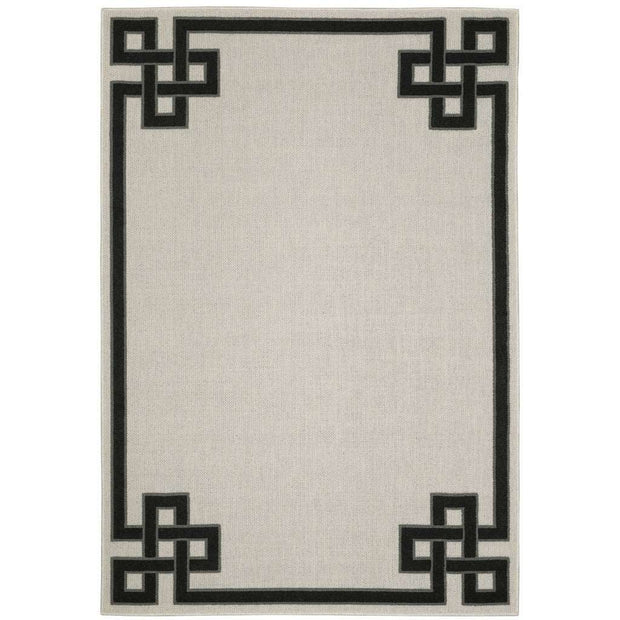 8' X 10' Beige And Black Stain Resistant Outdoor Area Rug - Home Decor & Things Are Us