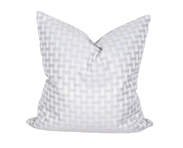 22" X 22" Gray And White Checkered Zippered Pillow - Home Decor & Things Are Us