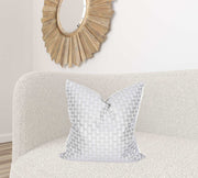 22" X 22" Gray And White Checkered Zippered Pillow - Home Decor & Things Are Us