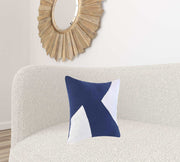 20" X 20" Navy And Ivory 100% Cotton Abstract Zippered Pillow - Home Decor & Things Are Us