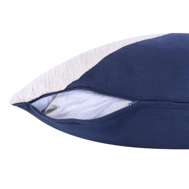 20" X 20" Navy And Ivory 100% Cotton Abstract Zippered Pillow - Home Decor & Things Are Us