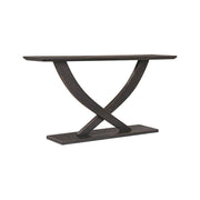 57 in. Rase Console Table with Cross Leg Design & Pedestal Base, Black Wood - Home Décor & Things Are Us