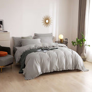 6 Pieces Luxury Ruffle Edge King Size Duvet Cover Set - Home Décor & Things Are Us