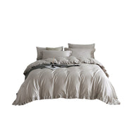 6 Pieces Luxury Ruffle Edge Queen Size Duvet Cover Set - Home Décor & Things Are Us