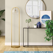 65" Brass Column Floor Lamp With Clear Seeded Glass Globe Shade - Home Décor & Things Are Us